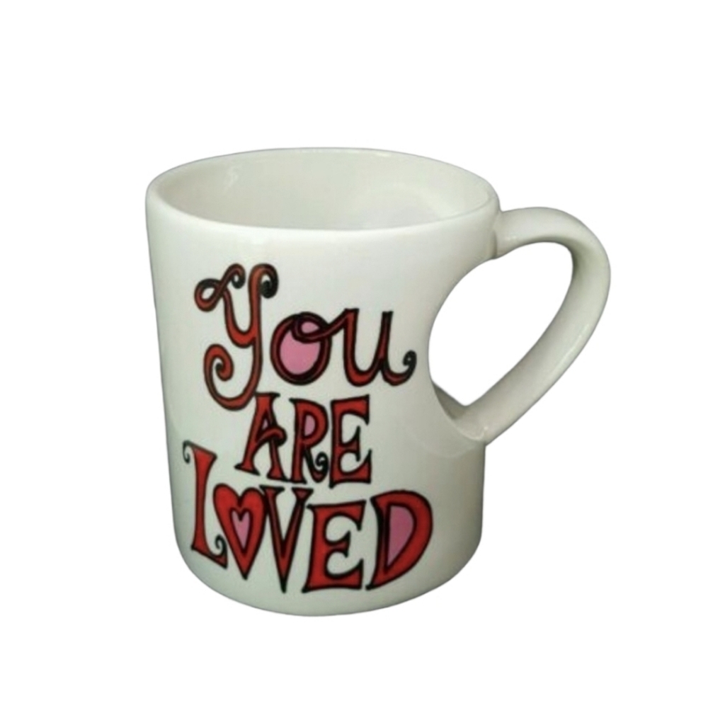 You are Loved Coffee Mug Cup Heart Valentines 12 fl oz  ceramic  Valentines day*